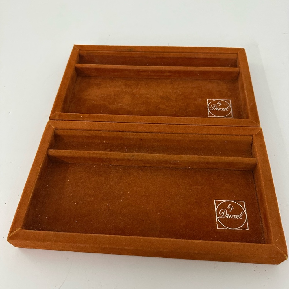 Drexel Rust Velvet Jewelry Trays - set of (2)